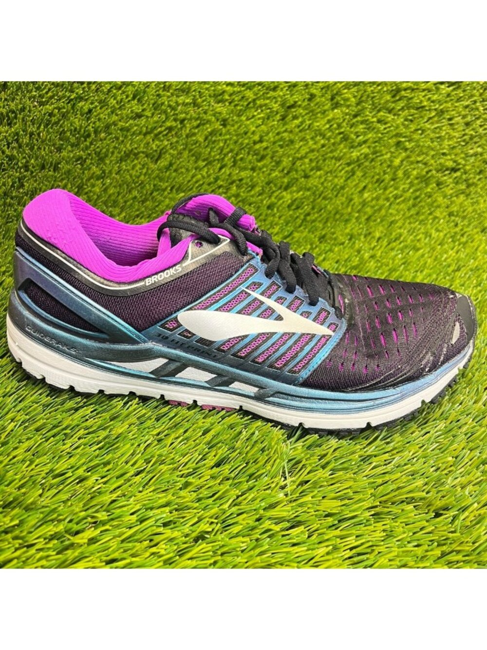 Brooks Transcend 5 Womens Size 9.5 Black Purple Athletic Running Shoes Sneakers